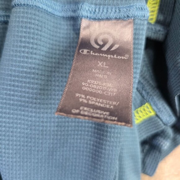 Mens Champion C9 Blue Running Active T Shirt Short Sleeve Polyester Stretch XL - Picture 3 of 7